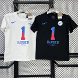 T139 76ERS HARDEN #1 Black High Quality Casual T-Shirt