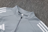 2025 AD Grey Half Pull Tracksuit (半拉链)