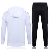 24-25 Germany White Hoodie Half Pull Tracksuit #F595半拉连帽