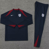 24-25 England Royal Blue Kids Half Pull Tracksuit (童装)(半拉链)