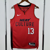 24-25 HEAT ADEBAYO #13 Red City Edition Top Quality Hot Pressing NBA Jersey (V领）