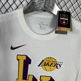 T133 Lakers White 75th Anniversary High Quality Casual T-Shirt