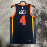 22-23 KNICKS ROSE #4 Black Top Quality Hot Pressing NBA Jersey (Trapeze Edition) 飞人版