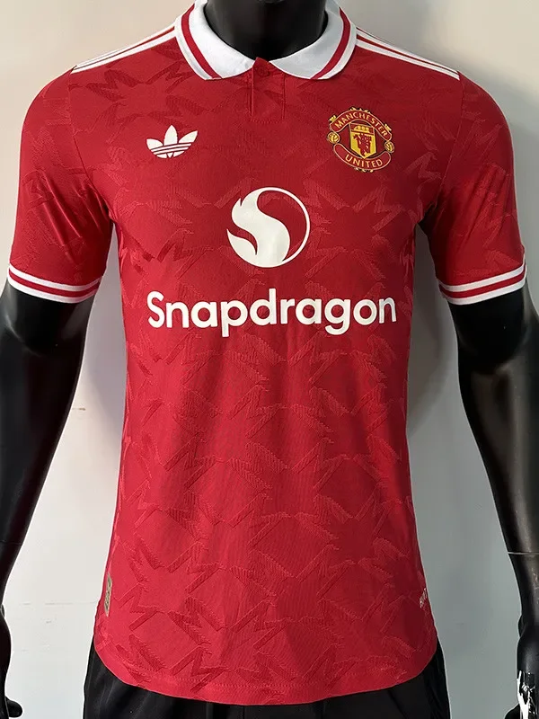 24-25 Man Utd Red Special Edition Player Version Training shirts *三叶草翻领