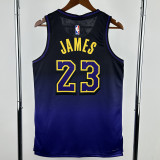 24-25 LAKERS JAMES #23 Royal blue City Edition Top Quality Hot Pressing NBA Jersey