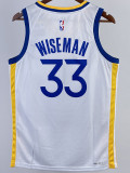 22-23 WARRIORS WISEMAN #33 White Top Quality Hot Pressing NBA Jersey (V领)