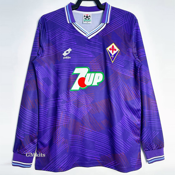 1992-1993 Fiorentina Home Retro Long Sleeve Soccer Jersey (长袖)