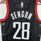23-24 Rockets SENGUN #28 Black Top Quality Hot Pressing NBA Jersey (Trapeze Edition)飞人版