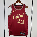 23-24 Cleveland Cavaliers JAMES #23 Red City Edition Top Quality Hot Pressing NBA Jersey