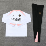 24-25 PSG White Half Pull Tracksuit (半拉链)(粉色领)