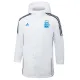 24-25 Argentina White Hooded Windbreaker Fabric Cotton Coat #G182(蓝标)