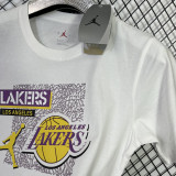 T132 Lakers Jordan White High Quality Casual T-Shirt