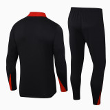 24-25 PSG Black Kids Half Pull Tracksuit (童装)(半拉链)