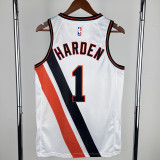 2019-20 Clippers HARDEN #1 White City Edition Top Quality Hot Pressing NBA Jersey