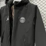24-25 PSG Jordan Cotton Thickened warm Black Outdoor Jackets #A805加棉冲锋衣