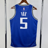 23-24 Kings FOX #5 Blue City Edition Top Quality Hot Pressing NBA Jersey