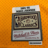 1984-85 LAKERS JOHNSON #32 Yellow Retro Top Quality Hot Pressing NBA Jersey(圆领)