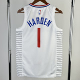 22-23 CLIPPERS HARDEN #1 White Top Quality Hot Pressing NBA Jersey