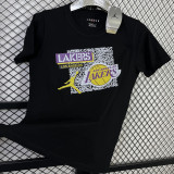 T132 Lakers Jordan Black High Quality Casual T-Shirt
