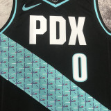 22-23 Trail Blazers LILLARD #0 Black City Edition Top Quality Hot Pressing NBA Jersey