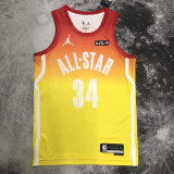 2023 ALL STAR ANTETOKOUNMPO #34 Yellow Top Quality Hot Pressing NBA Jersey (全明星)