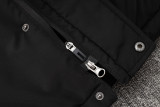 24-25 Sao Paulo Black Hooded Windbreaker Fabric Cotton Coat #G261