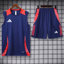 2024 AD Royal blue Tank top and shorts suit