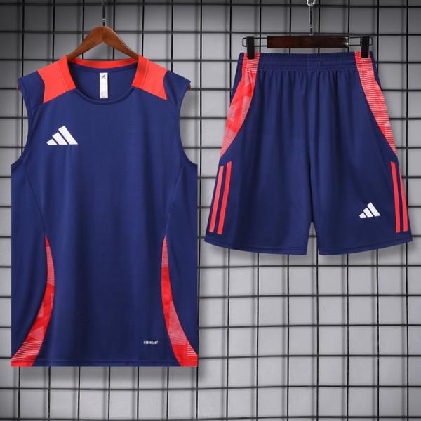 2024 AD Royal blue Tank top and shorts suit