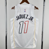 22-23 HEAT JAQUEZ JR. #11 White City Edition Top Quality Hot Pressing NBA Jersey