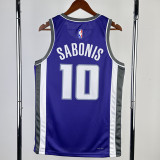22-23 KINGS SABONIS #10 Purple Away Top Quality Hot Pressing NBA Jersey(V领）