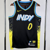 23-24 Indiana Pacers HALLBURTON #0 Black City Edition Top Quality Hot Pressing NBA Jersey