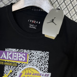 T132 Lakers Jordan Black High Quality Casual T-Shirt
