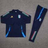 24-25 Italy Royal Blue Kids Half Pull Tracksuit (童装)(半拉链)