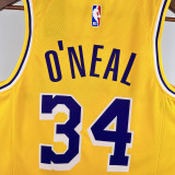 22-23 LAKERS O'NEAL #34 Yellow Top Quality Hot Pressing NBA Jersey(圆领)