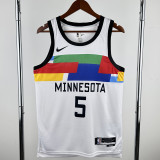 22-23 TIMBERWOLVES EDWARDS #5 White City Edition Top Quality Hot Pressing NBA Jersey
