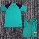 2010 Spain Green Goalkeeper Retro Kids Soccer Jersey