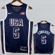2024 Olympic Game USA EDWARDS # 5 Dark Blue Basketball Jersey