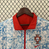 24-25 Portugal Red & Blue Double Sided Windbreaker (双面风衣)