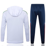 24-25 Italy White Hoodie Half Pull Tracksuit #F596半拉连帽