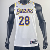22-23 LAKERS HACHIMURA #28 White Top Quality Hot Pressing NBA Jersey(圆领)