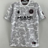 23-24 Inter Miami Grey White Joint Edition Fans Soccer Jersey (左袖带图案) 猿