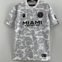 23-24 Inter Miami Grey White Joint Edition Fans Soccer Jersey (左袖带图案) 猿