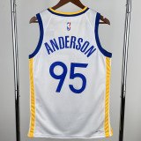 22-23 WARRIORS ANDERSON #95 White Top Quality Hot Pressing NBA Jersey (V领)