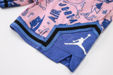 C2444 Jordan Pink Blue Casual Short Pants