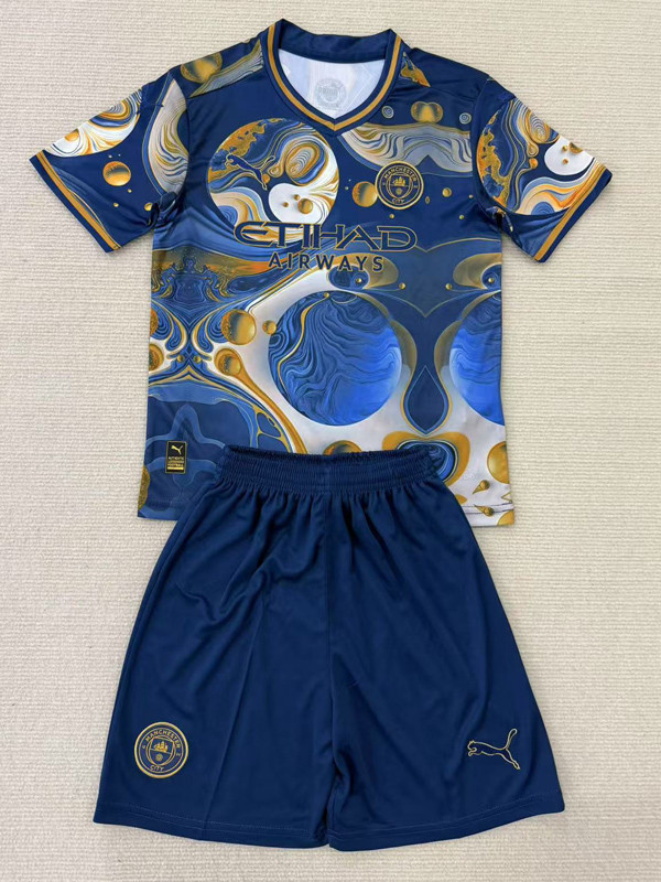25-26 Man City Blue Concept Edition Kids Soccer Jersey