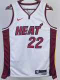 22-23 HEAT BUTLER #22 White Top Quality Hot Pressing NBA Jersey (V领）