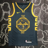 2018 WARRIORS POOL #3 Black Gray Top Quality Hot Pressing NBA Jersey