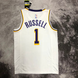 LAKERS RUSSELL #1 White Top Quality Hot Pressing NBA Jersey(圆领)