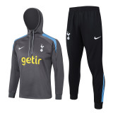 24-25 TOT Dark gray Hoodie Half Pull Tracksuit #F566半拉连帽