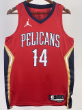 22-23 Pelicans INGRAM #14 Red Top Quality Hot Pressing NBA Jersey (Trapeze Edition) 飞人版